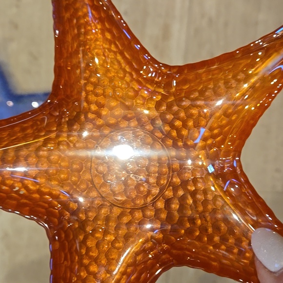 Set of Three Metallic Iridescent Glass Star Fish Accent Pieces - Picture 2 of 9